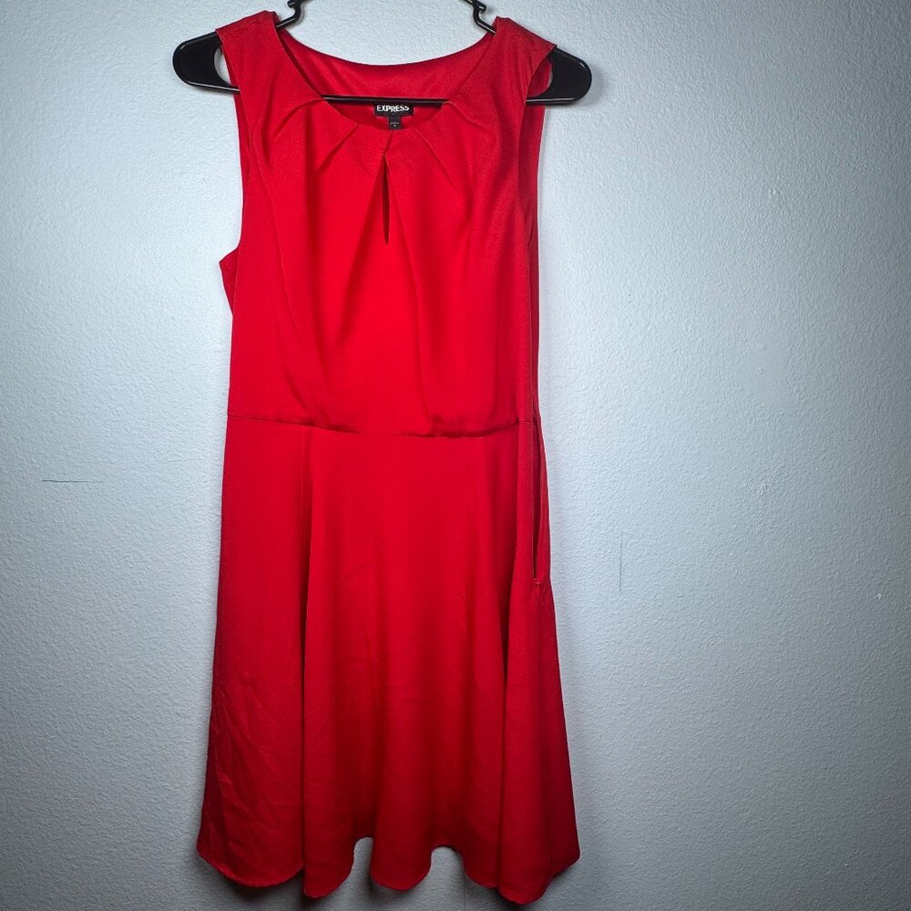 Express Red Fit and Flare Mini Dress